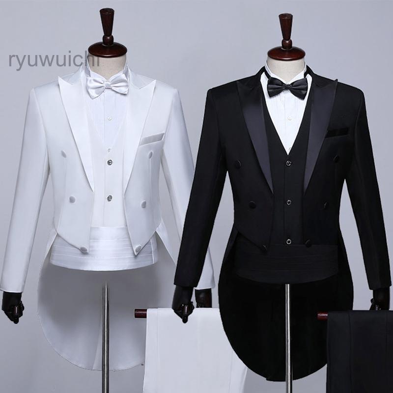 タキシード メンズスーツセット 燕尾服 男性 点セット スリム 結婚式 演奏会 司会