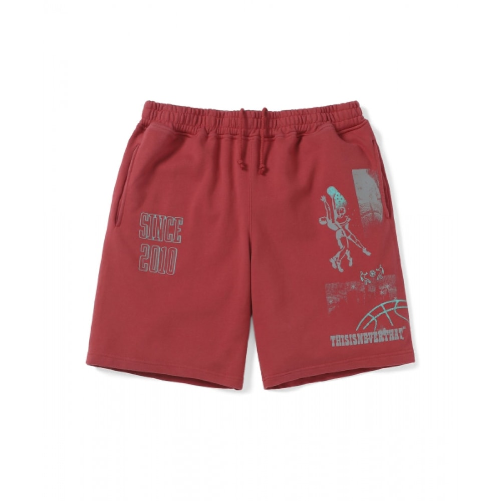 THIS IS NEVER THATバスケットボールスウェットショートレッド