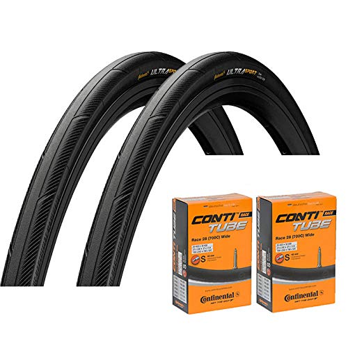 タイヤとチューブ2本セット Continental(コンチネンタル) UltraSport3 ウルトラスポーツ3 [並行輸入品] (700x28C-仏式42mm(Wideチューブ))