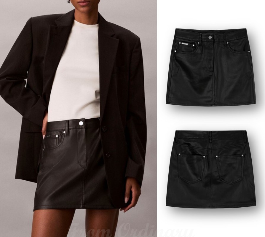 フェイクレザー5ポケットミニスカート (44D622G-UB1)