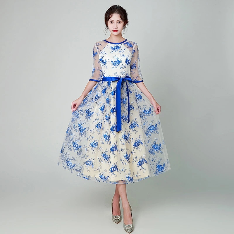 パーティードレス 韓国風 ミディドレス レディース