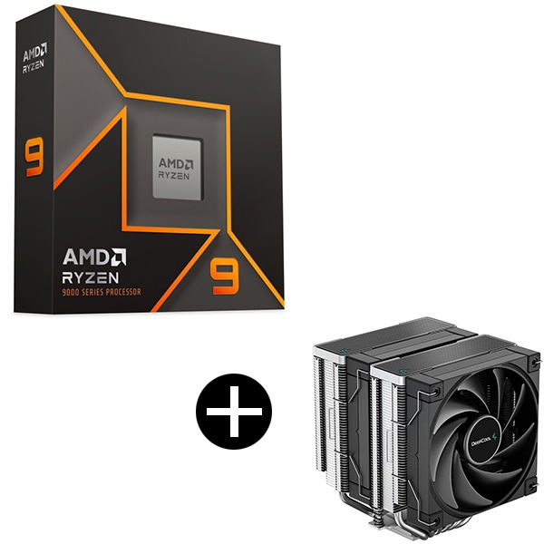 Ryzen 9 9900X W/O Cooler WOF CPU + DEEPCOOL R-AK620-BKNNMT-G ブラック サイドフロー型CPUクーラー セット