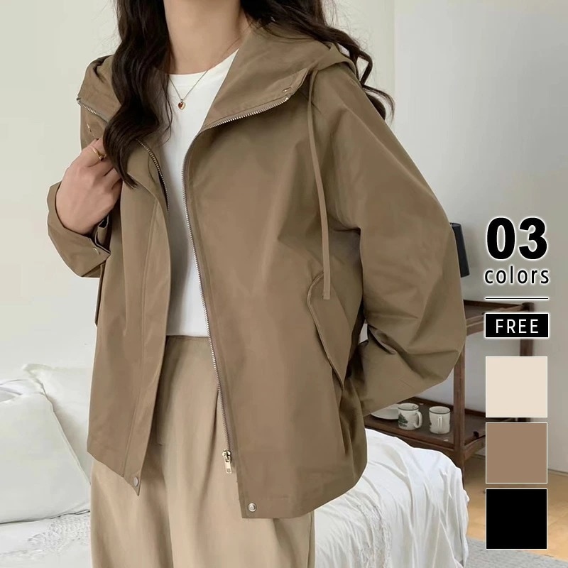 マウンテンパーカー レディース アウター ジャケット ブルゾン 軽量 きれいめ おしゃれ フード付き 可愛い 羽織 長袖 コンパクト ミリタリー スプリング ライトアウター 暖かい ゆっ