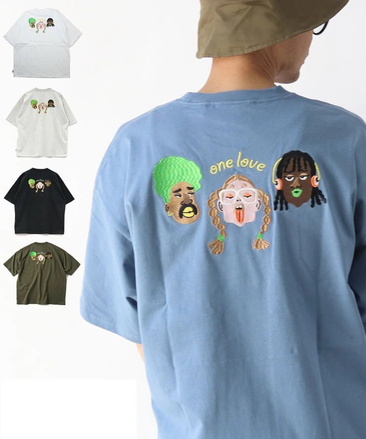 メンズ tシャツ 半袖 大きいサイズ レディース 7.4oz One Love 刺繍 ビッグTee G521797