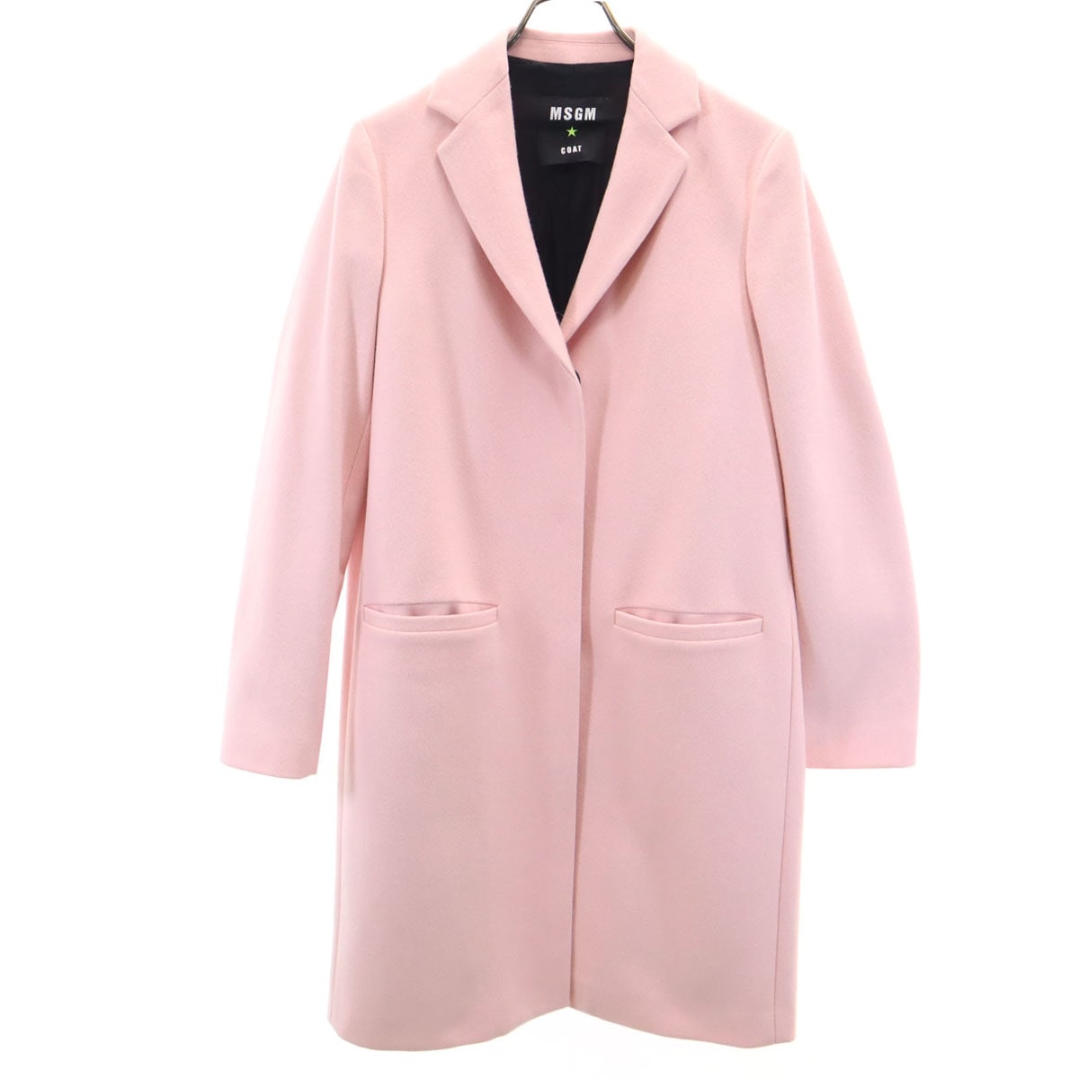 イタリア製 チェスターコート 40 ピンク レディース 古着