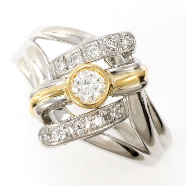 PT900 プラチナ リング 15.5号 ダイヤ 0.30 SI2 鑑別書 ジュエリー 中古