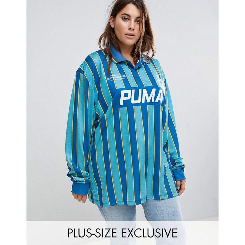 プーマ レディース トップス【Puma Exclusive To ASOS Plus Football Jersey In Blue】Blue プーマ レディース トップス【Puma Exclusive To ASOS Plus Football Jersey In Blue】Blue