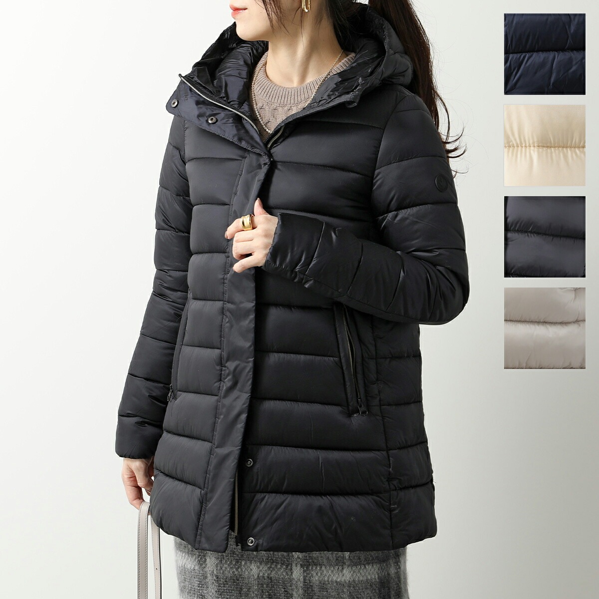 SAVE THE DUCK セイブザダック エコダウン DRIMIA ドリミア D41264W IRIS レディース ナイロン 中綿 フード付き ロゴパッチ ミディ丈 軽量 カラー5色 26,829円