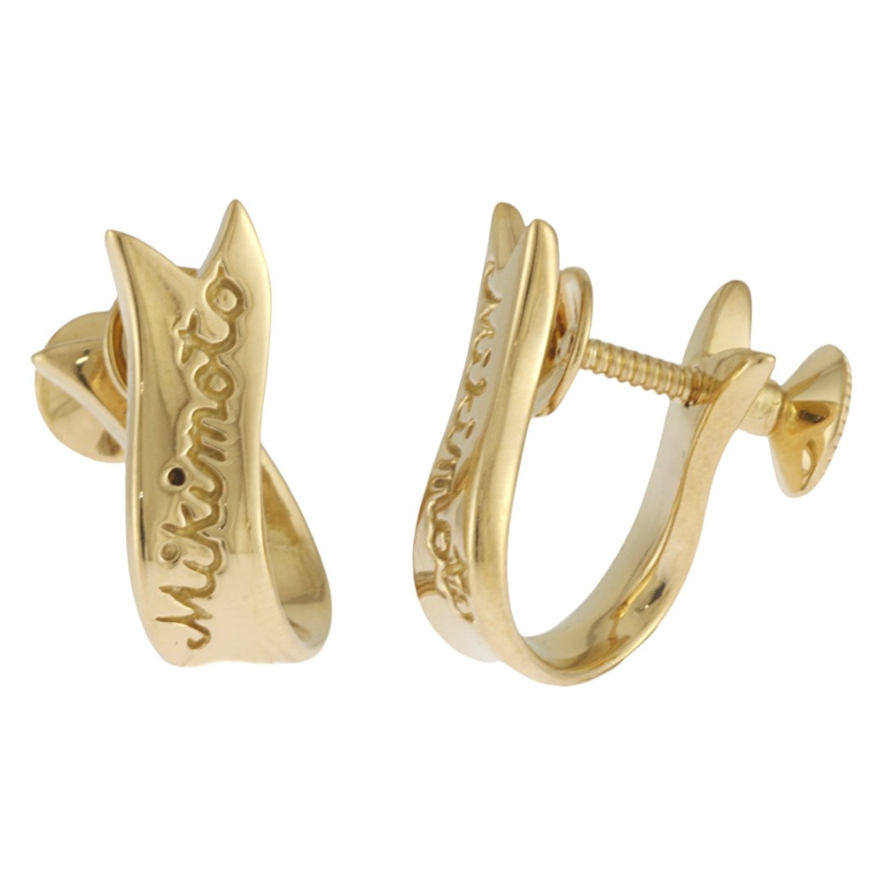 ミキモト イヤリング 18金 K18イエローゴールド MIKIMOTO 中古 美品