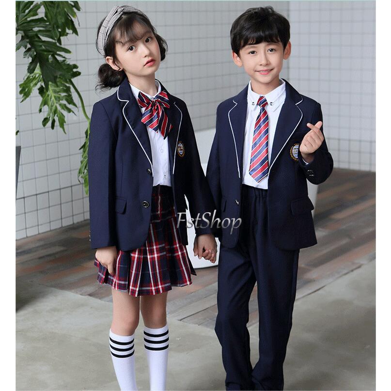入学式子供服 チェックスカート キッズ 卒業式4点セット長ズボン小学生キッズ ジュニア中学生ブレザー学生制服上下セット シャツ女の子