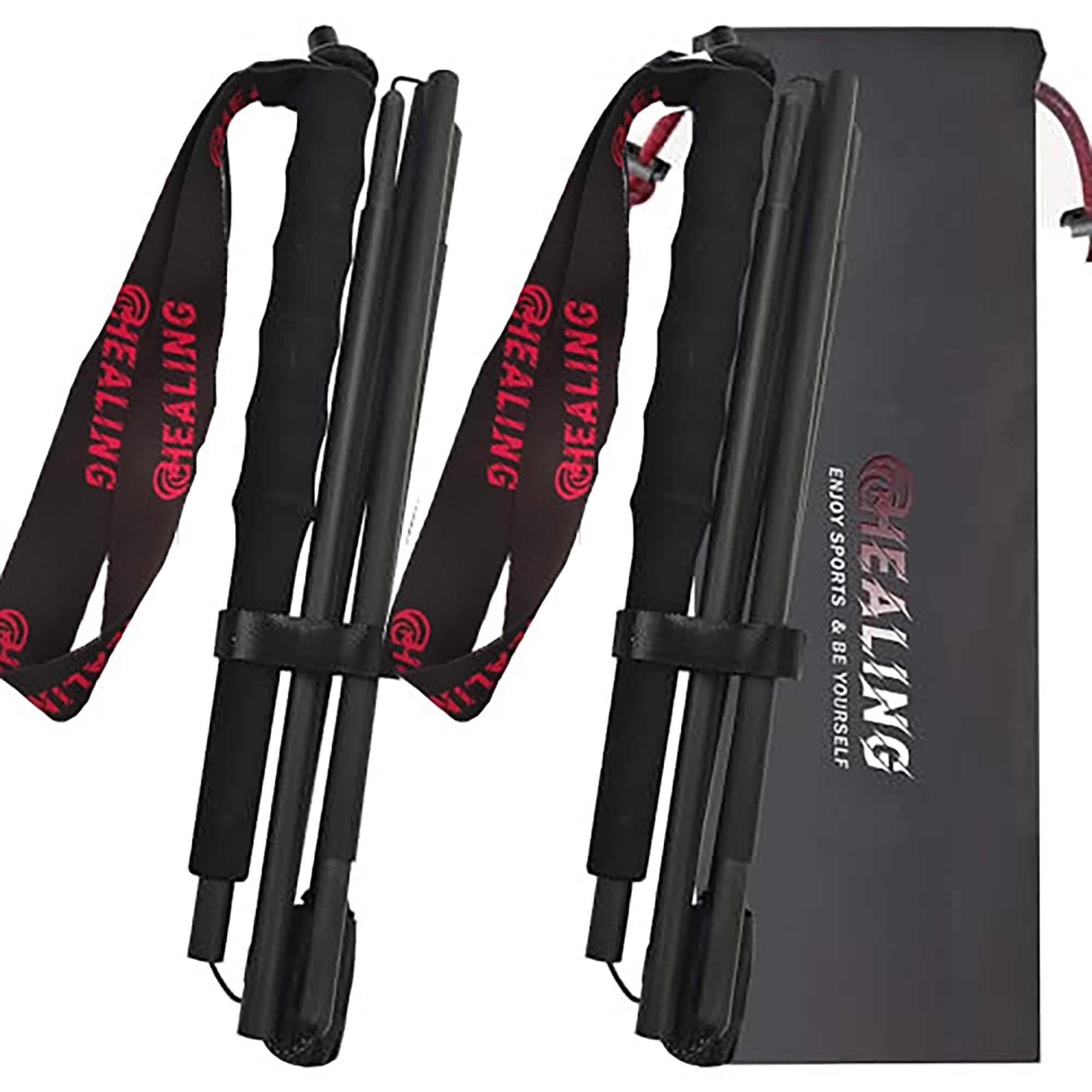 KHEALING トレッキングポール カーボン 折畳み 【超~超軽量93/98/103G】炭素繊維 登山 ポール 5節 2本セット 110/120/130cm ハイキングポール 外径サイズ10cm 滑