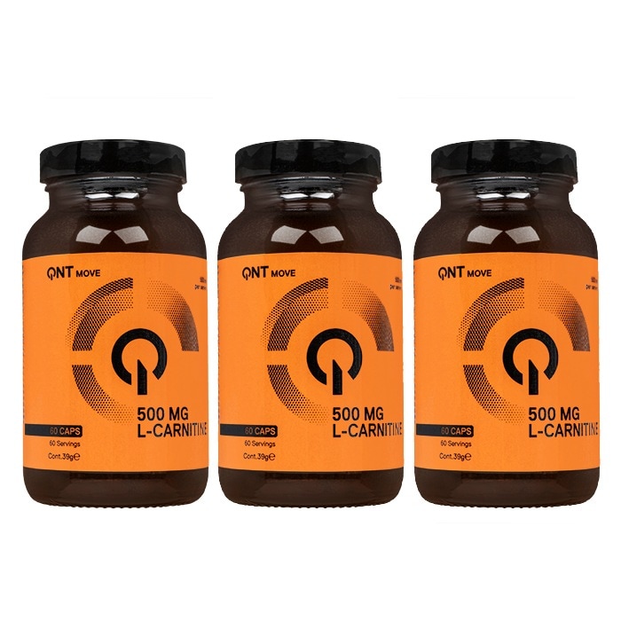Lカルニチン 500mg 60錠 3本 QNT L-Carnitine 無香料 グルテンフリー 海外直送 日時指定不可 ヤマト国際便発送