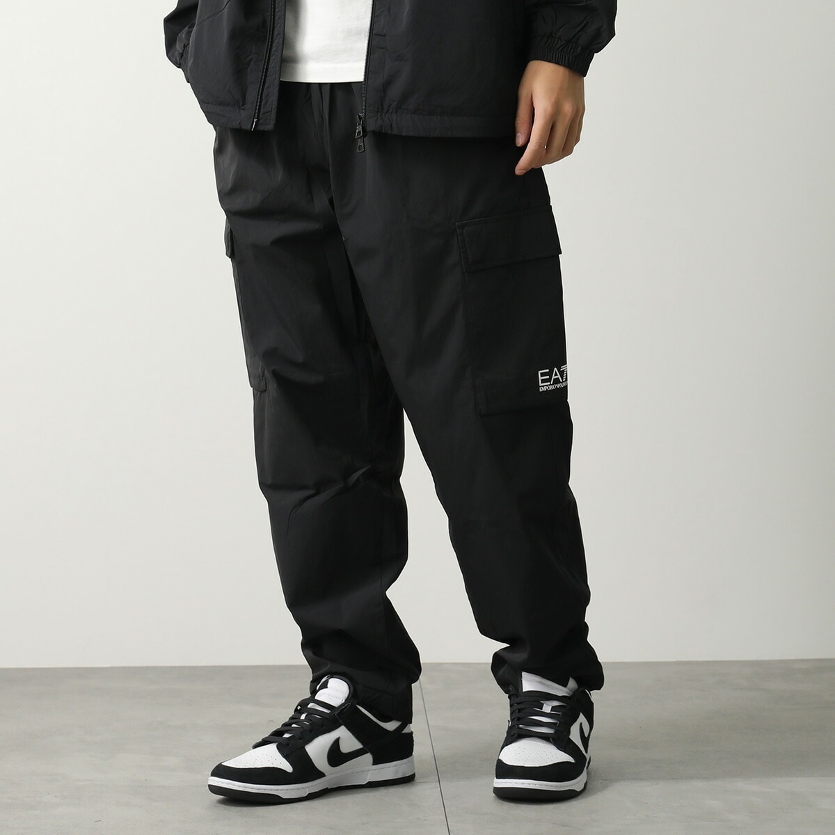 EA7 EMPORIO ARMANI エアセッテ エンポリオアルマーニ ジョガーパンツ 7M000953 AF13190 メンズ サイドポケット ナイロン ロゴ UC001 BLACK