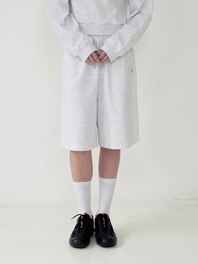 KIRSH PLAIN HALF BANDING PANTS [MELANGE GRAY]