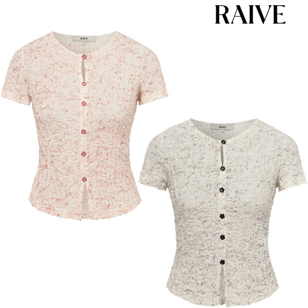 リンクル ボタン ブラウス