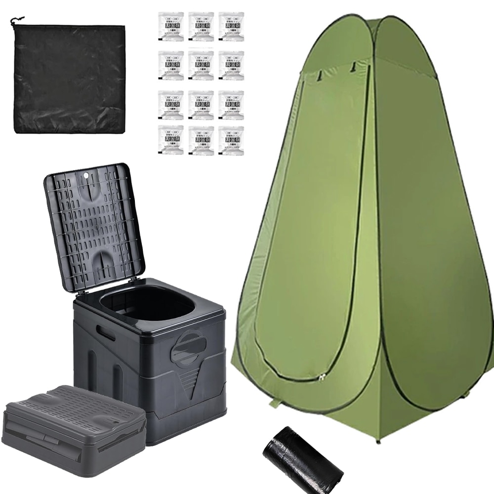 簡易トイレ 防災用 非常用トイレセット ポータブル テント 登山 キャンピングカー用品 防災セット グッズ 12回分 非常用簡易トイレ 防臭袋 アウトドア 折りたたみ 便器 介護用 防災 車中泊 携帯
