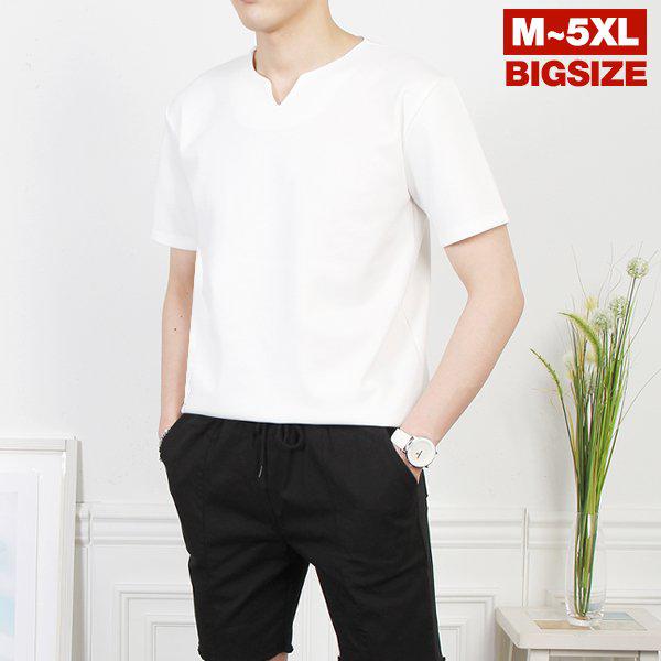 ビッグサイズ Vネック 半袖Tシャツ MDVスリット半袖