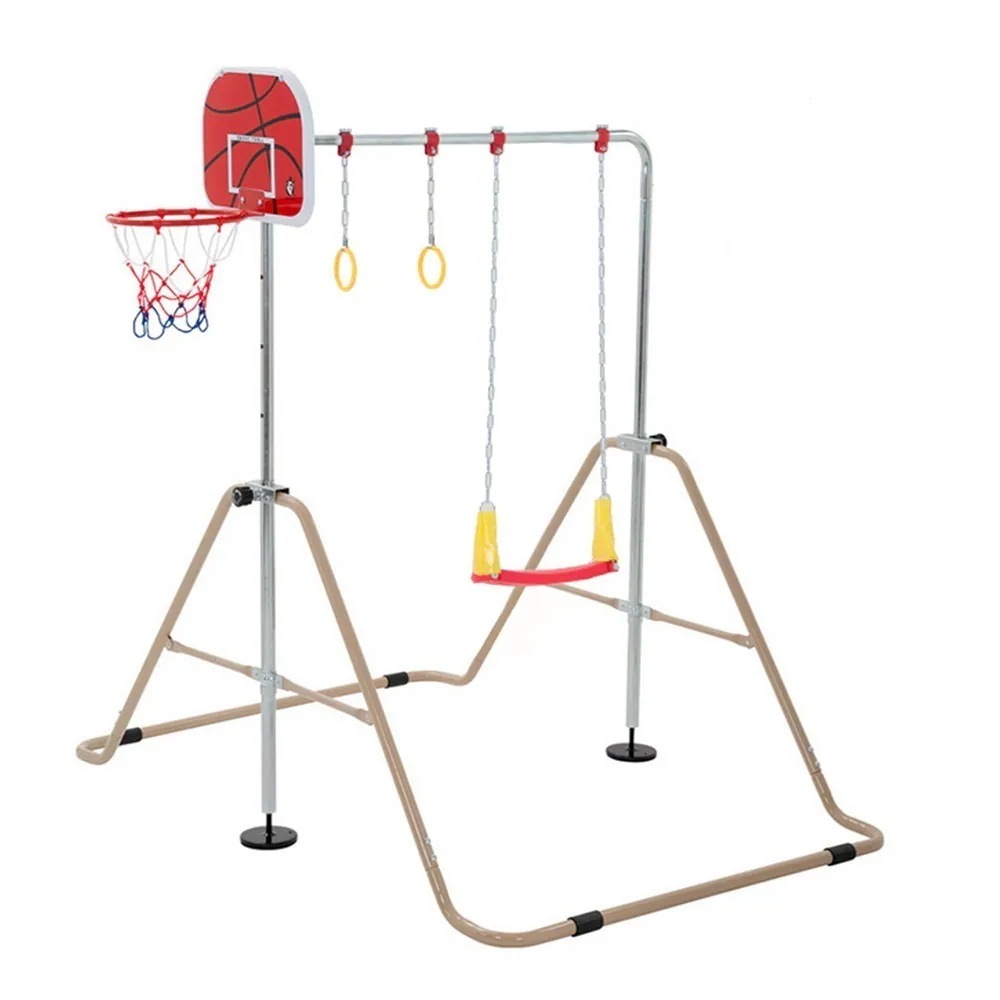 【ブランコ+バスケットゴール+吊り輪】鉄棒室内運動高さ調節可能鉄棒ブランコバスケットゴール吊り輪子供用体育屋外折りたたみキッズこども鉄棒練習ぶら下がり鉄棒折りたたみ多機能日