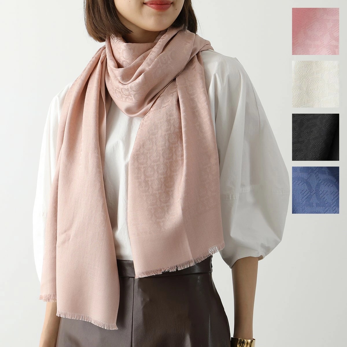 FERRAGAMO フェラガモ ストール 32 7987 レディース ガンチーニ ウール シルク マフラー カラー5色 22,769円