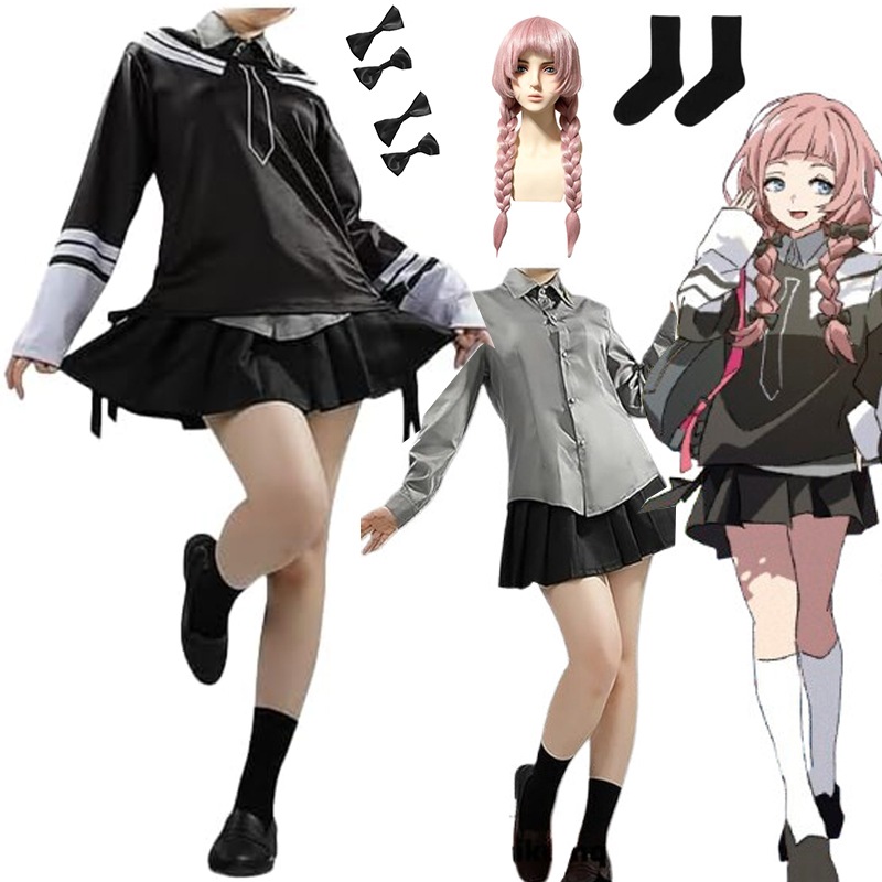 にじさんじ 周央サンゴ コスプレ 衣装 七次元生徒会 衣装＋髪飾り＋靴下付き セット ウィッグ 追加可 ハロウィン イベント 撮影 生徒会 お祭り ンゴちゃん 周央 サンゴ すおうさんご コスプ