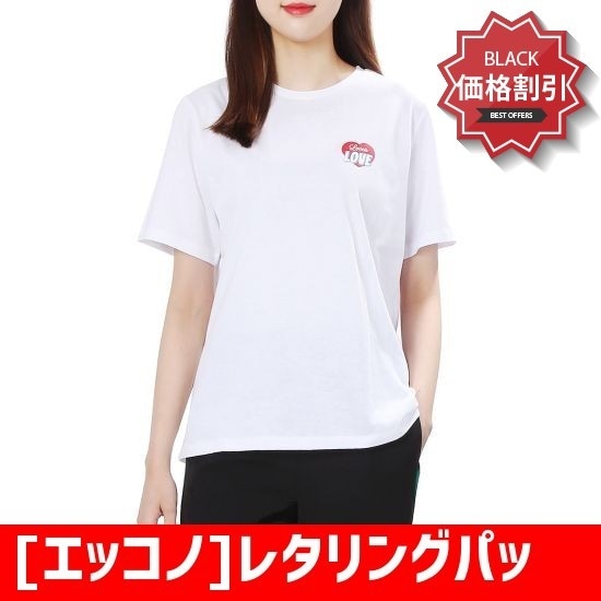 [エッコノ]レタリングパッチ装飾ティーシャツATTS8B110 ティーシャツ / ソリッド/無知ティーシャツ / 韓国ファッション