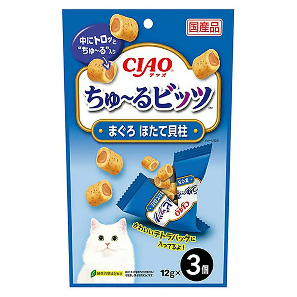 いなば　ＣＩＡＯ　ちゅーるビッツ　まぐろ　ほたて貝柱入り　１２ｇX３袋X４８　ちゅーる　チュール　猫　ＣＲＣ35―25―83―00―00