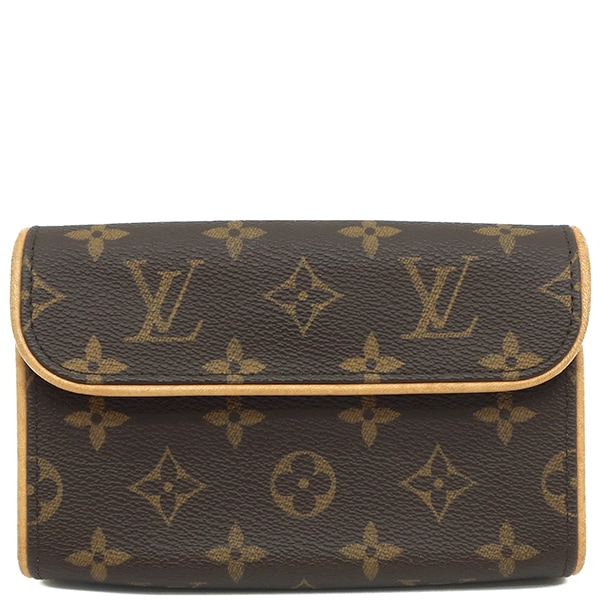 ルイヴィトン LOUIS VUITTON ウエストバッグ ポシェット フロランティーヌ モノグラムキャンバス モノグラム ゴールド金具 茶 ウエストポーチ ベルトバッグ M51855 FL0016【中