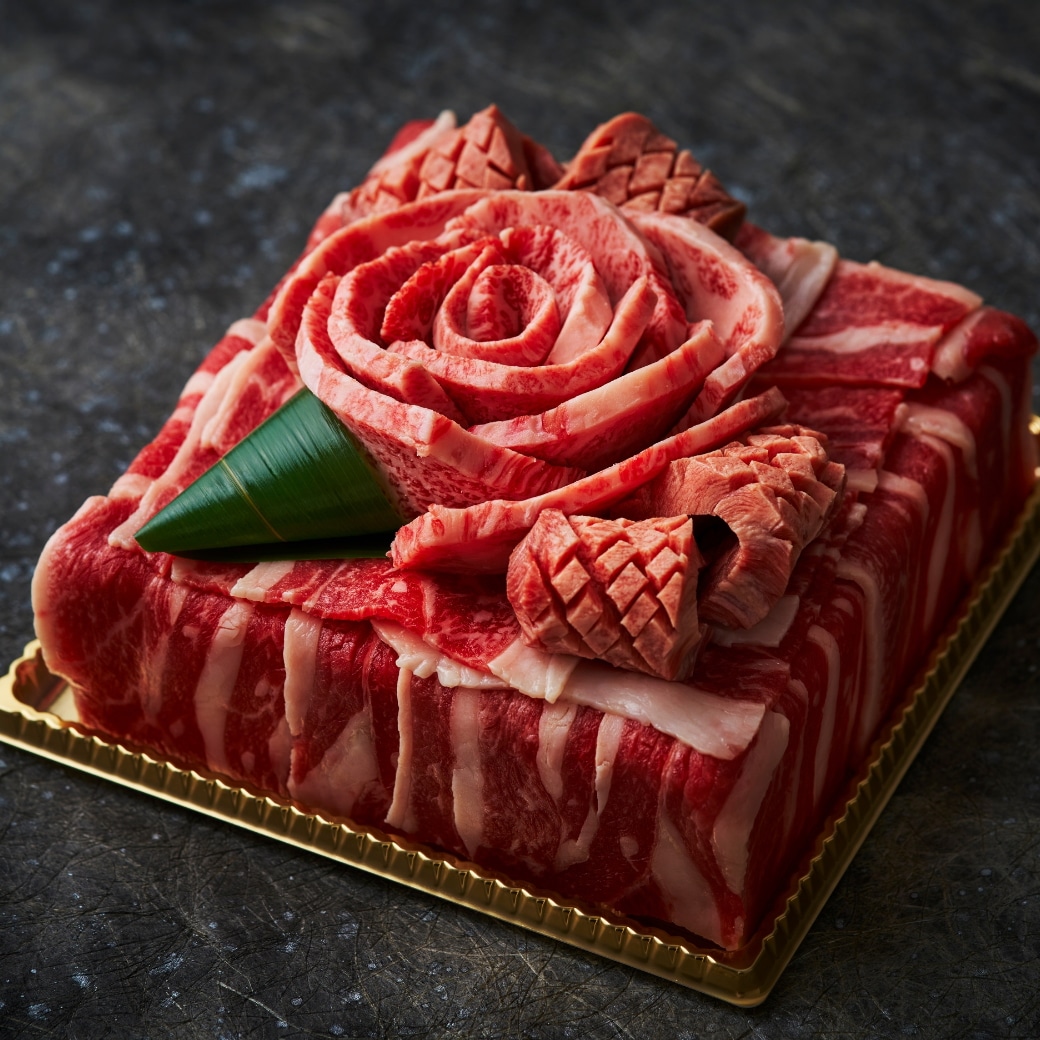 ありがとうの花 肉ケーキhappy アニバーサリー！ タレ付き 大阪 鶴橋 焼肉 ギフト牛肉