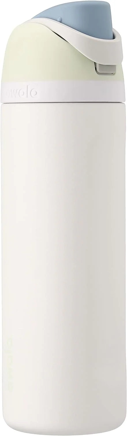 Owala FreeSip断熱ステンレススチール水筒スポーツと旅行用ストロー付きBPAフリー40オンスシャイマシュマロです