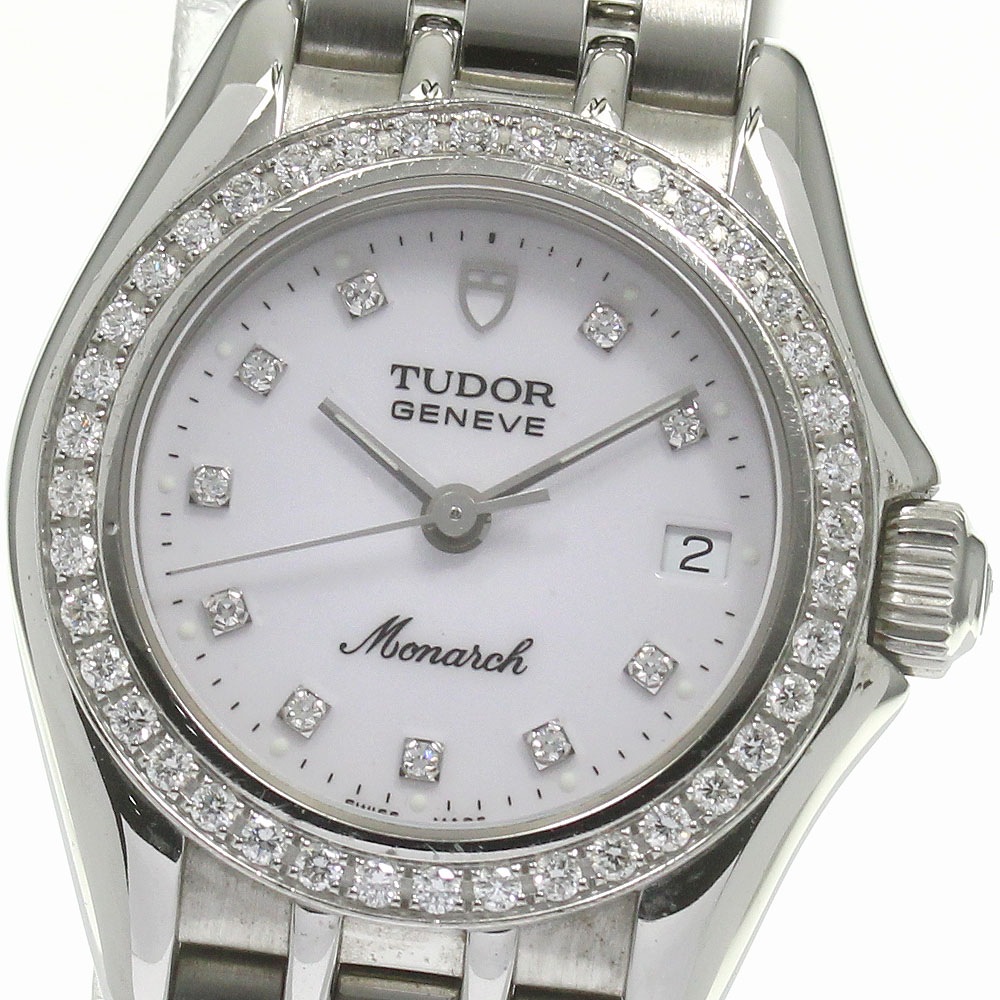 チュードル TUDOR 15810 モナーク ダイヤベゼル 10P クォーツ レディース _826063【中古】