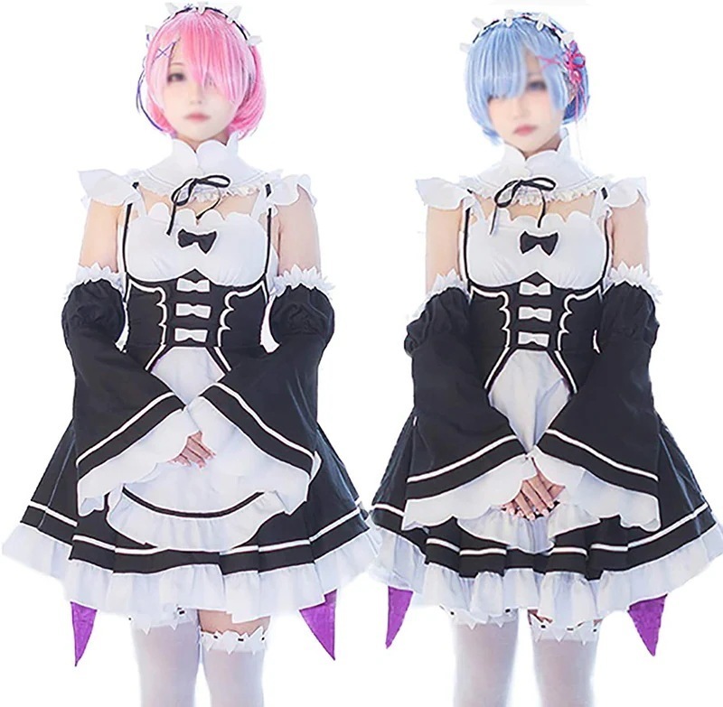 ゼロから始める異世界生活 リゼロ メイド服 レム ラム コスプレ衣装 ウィッグ追加可