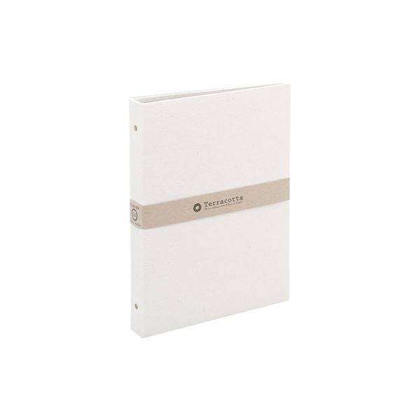 (業務用セット) 布クロスアルバム 写真 Terracotta(テラコッタ) ナカバヤシ／バインダ-式ポケットアルバム 写真／L判3段／ホワイトTER-L3Y-140-W(×5セット)