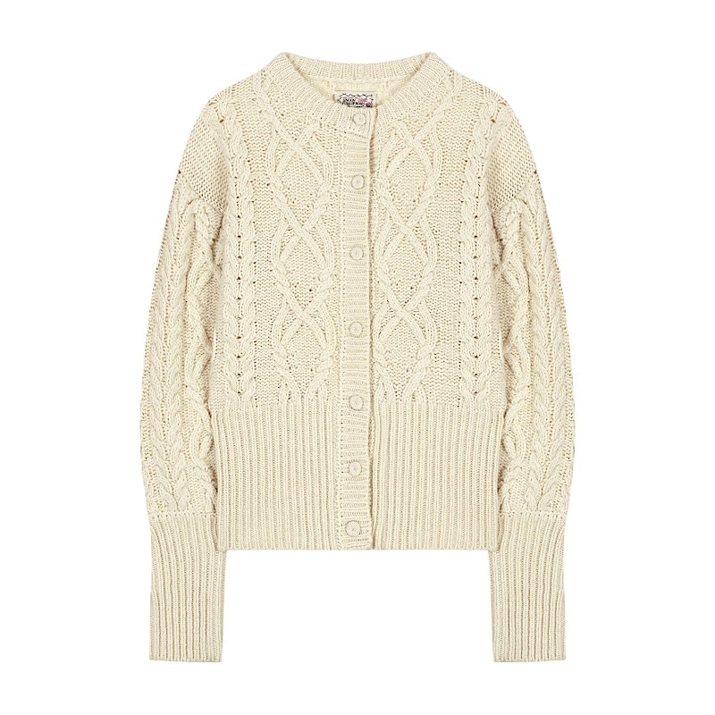 ツイストパフカーディガン Cream 可愛い ディリーファッション カーディガン 韓国ファッション 韓国ブランド フリーサイズ