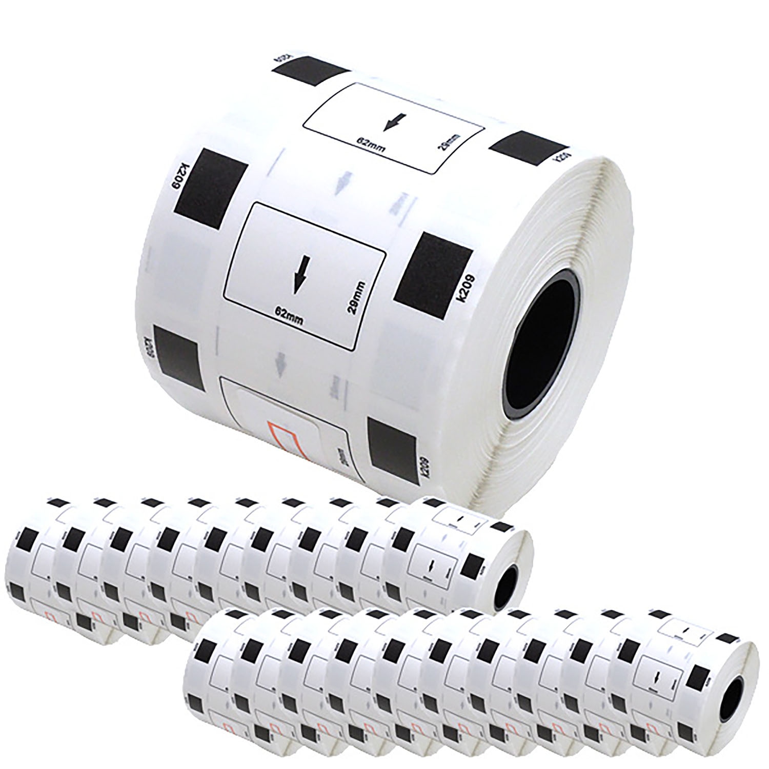 ブラザー用 ピータッチ DKプレカットラベル (感熱紙) DK-1209 互換品 宛名ラベル(小) 白 62mm×29mm 800枚入り 20個セット