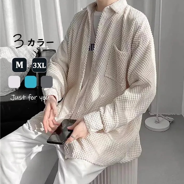 カジュアルシャツ1020メンズファッションシングルブレストゆったりカジュアル