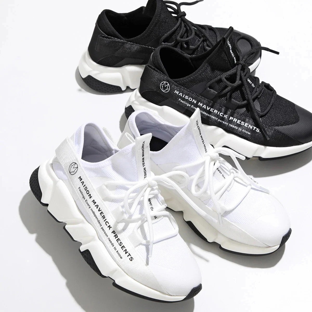 MAISON MAVERICK PRESENTS メゾン マーベリック スニーカー MS2359 レディース ダッドスニーカー ボリューム ローカット メッシュ 【mega】
