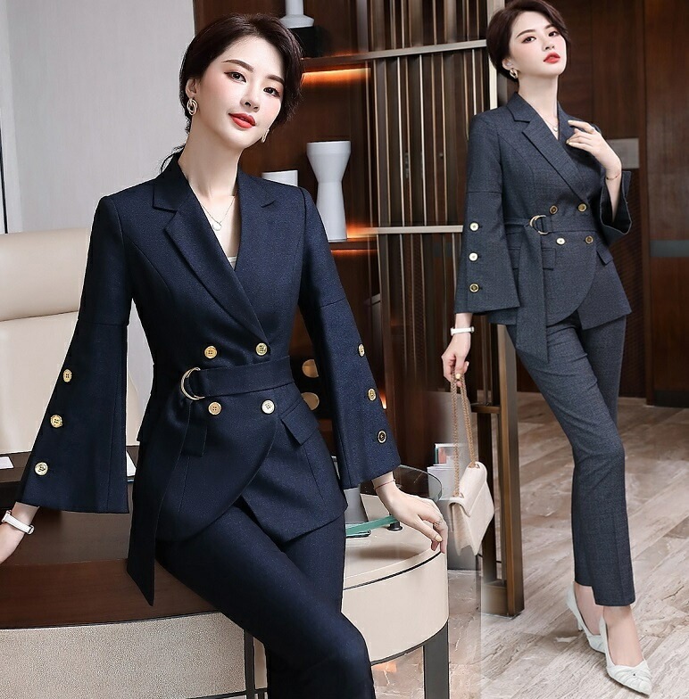 スーツセット レディース パンツスーツ 2点セット フォーマル オフィス ビジネス ジャケット+ロングパンツ OL 事務服 セレモニースーツ 卒業式 卒園式 通勤