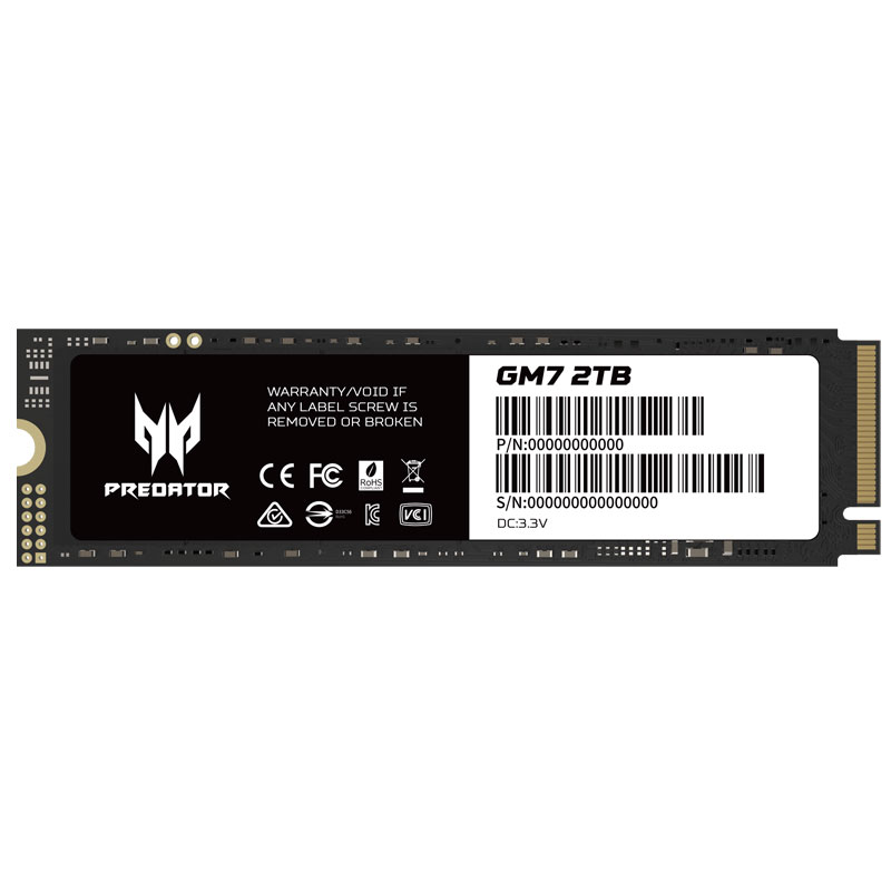 Acer Predator SSD 2TB PCIe Gen 4x4 M.2 NVMe 2280 3D TLC R:7200MB/s W:6300MB/s 新型PS5/PS5対応 GM7 正規代理店品
