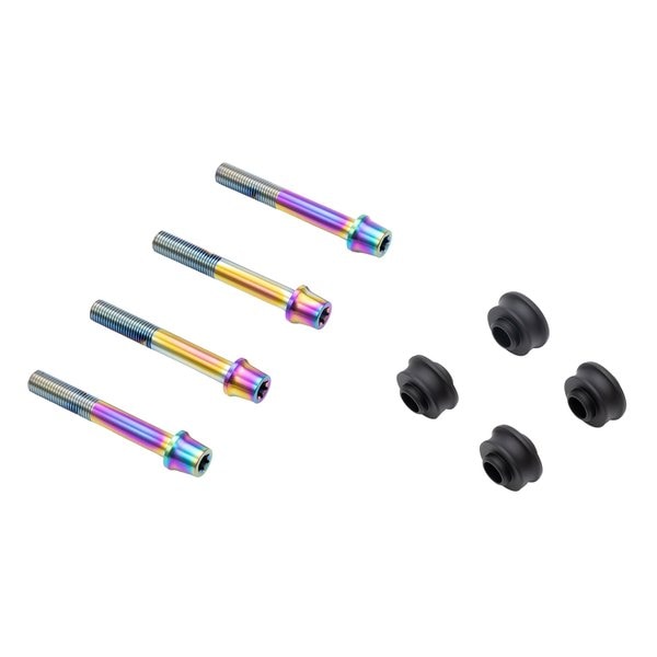 オフセットカラーマウントボルトセット 適合キャリパーA テーパーキャップ チタン色 CBY-03ATT