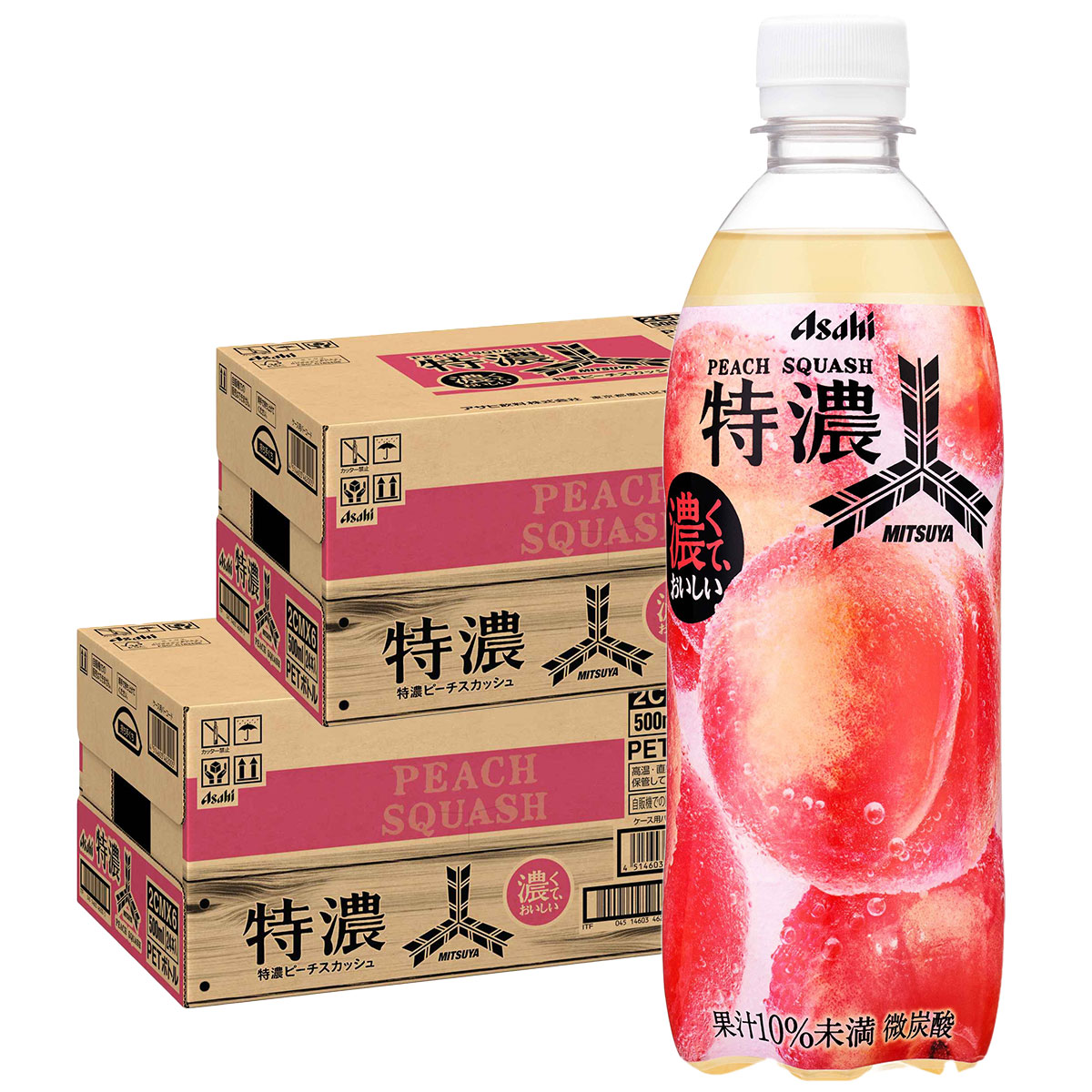 アサヒ 三ツ矢 特濃ピーチスカッシュ 500ml×2ケース/48本