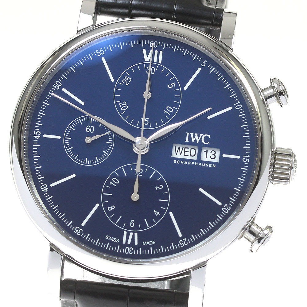 IWC SCHAFFHAUSEN IW391023 ポートフィノ 150イヤーズ クロノグラフ デイデイト 自動巻き メンズ 良品 保証書付き_819641【中古】 280,485円