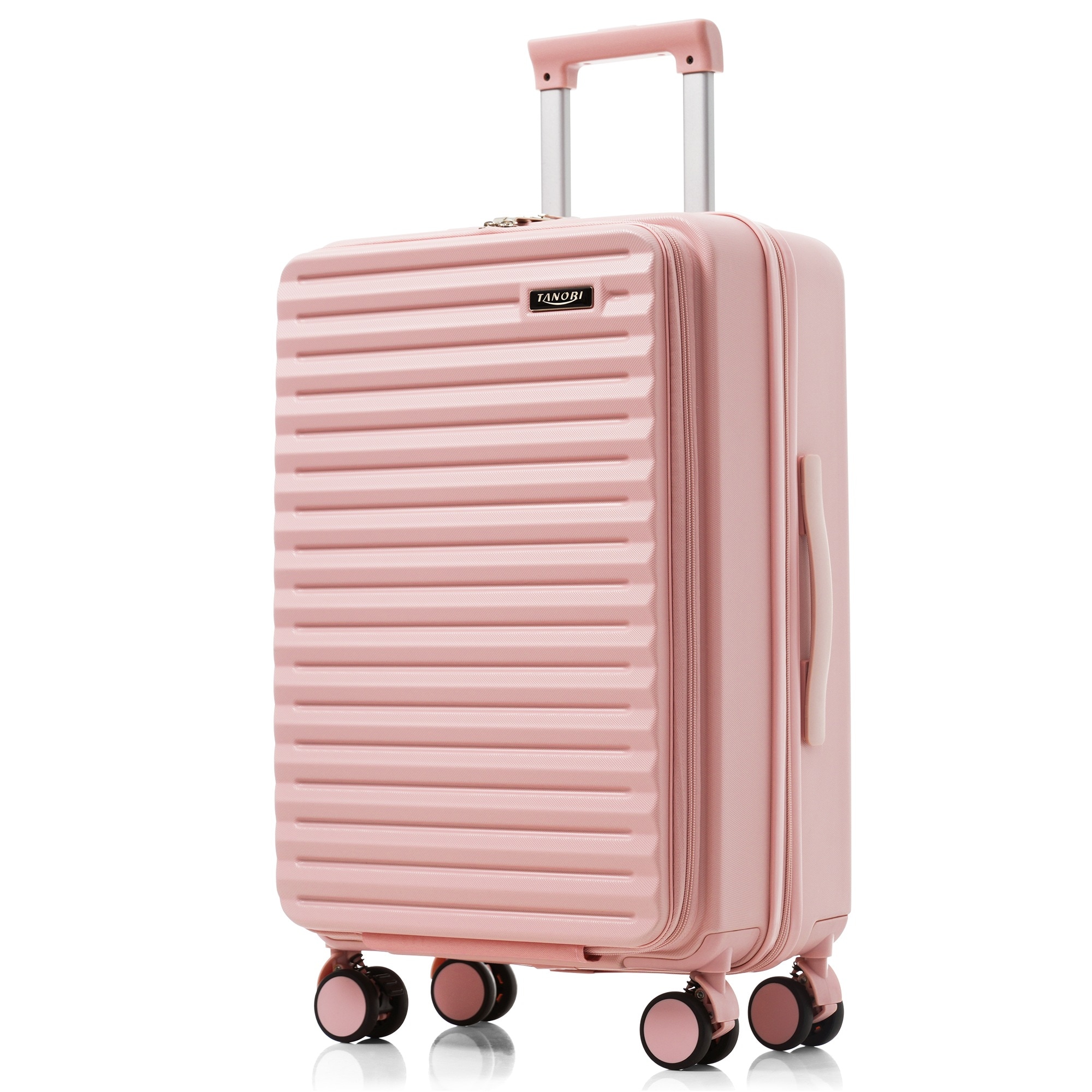 【当日出荷/555】スーツケース MSサイズ フロントオープン 機内持ち込み キャリーバッグ USBポート付き ドリンクホルダー付き かわいい ストッパー付き ダブルキャスター 軽量 静か 女性 頑丈