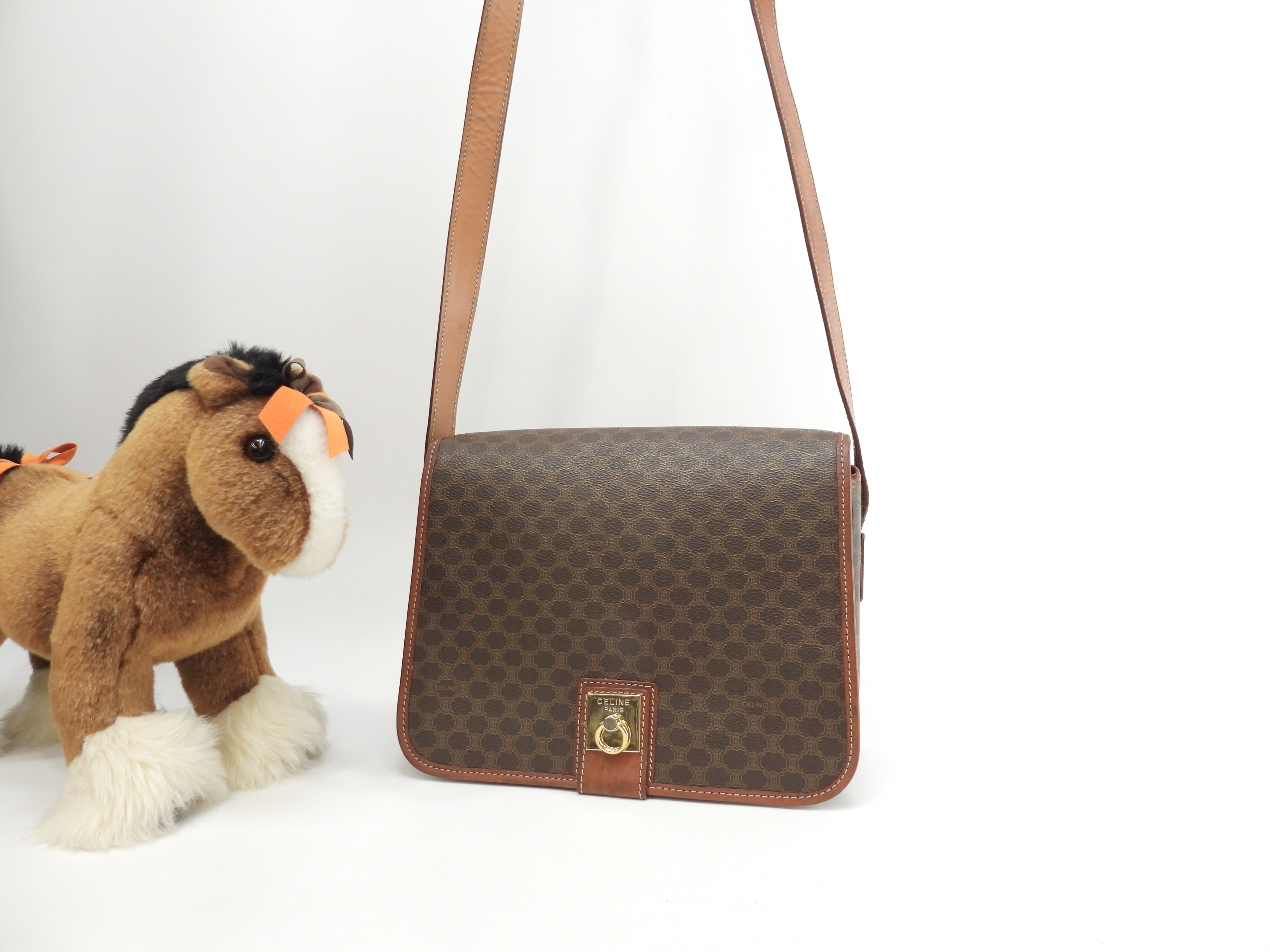 ポシェット トリオンフ マカダム茶 クロスボディバッグ リング金具@M14 5