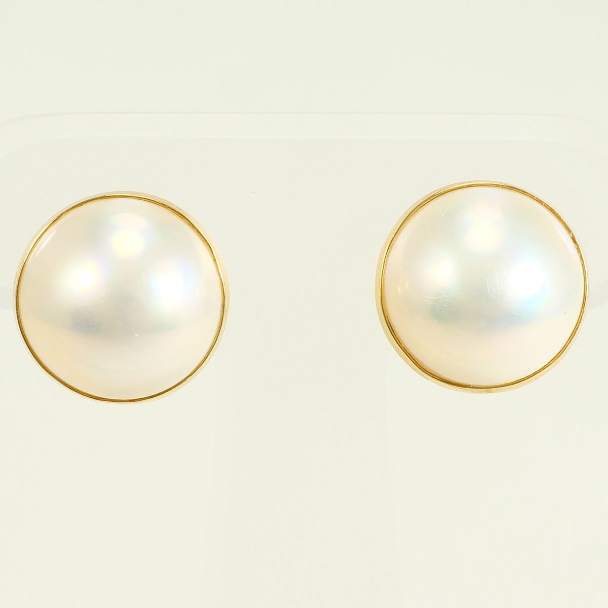 K18 18金 YG イエローゴールド ピアス マベパール（真珠） 総重量約2.7g 中古