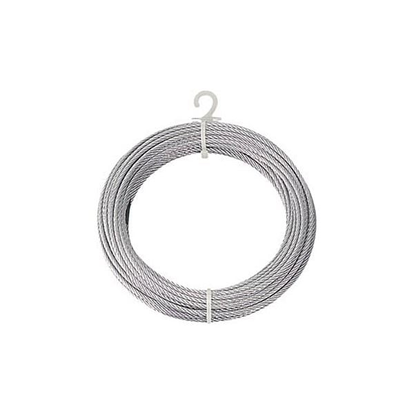 （まとめ）メッキ付ワイヤロープ 6mmx10m CWM-6S10 1巻 [x5セット]