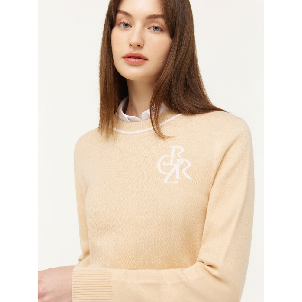 CITYBREEZE ロゴジャカードニット BEIGEニット