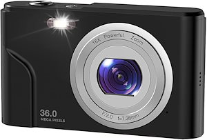 デジカメ デジタルカメラ コンパクト 3600万ピクセル 画像安定化 16倍ズーム 多機能 顔検出 3連写 2.44インチ IPS液晶パネル AKM-200