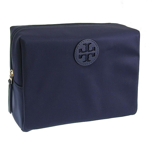 トリーバーチ コスメポーチ 化粧ポーチ レディース アウトレット ナイロン ネイビー MEDIUM NYLON COSMETIC CASE 88367-405 TORY BURCH