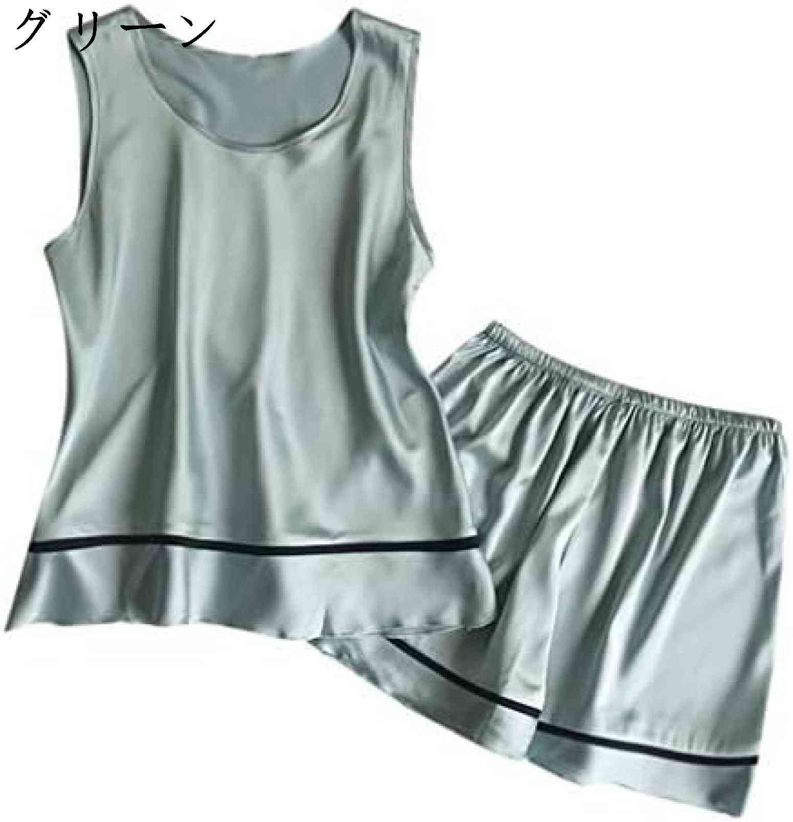 パジャマ レディース 100%綿 半袖 ルームウェア 上下セット 短パン 寝巻き 部屋着 肌触り 寝間着 春 夏 快適 グリーン 緑