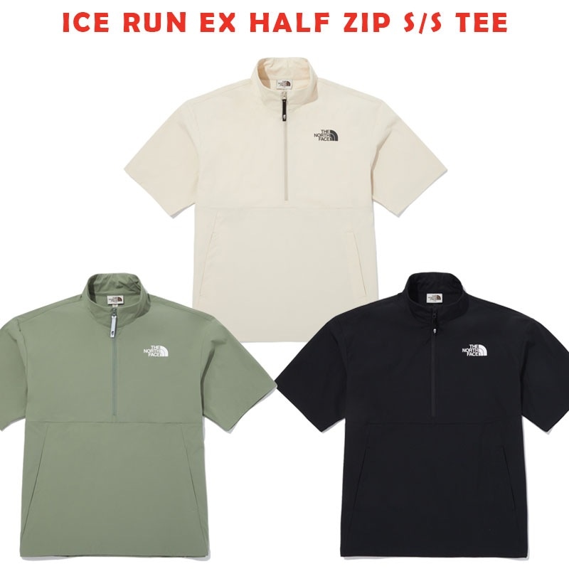 韓国正規品保証 関税負担なし NT7KQ02J ICE RUN EX HALF ZIP S/S TEEデイリー 基本 着装 男子 女子 人気 韓国 ファッション 男女共用 アウトドア